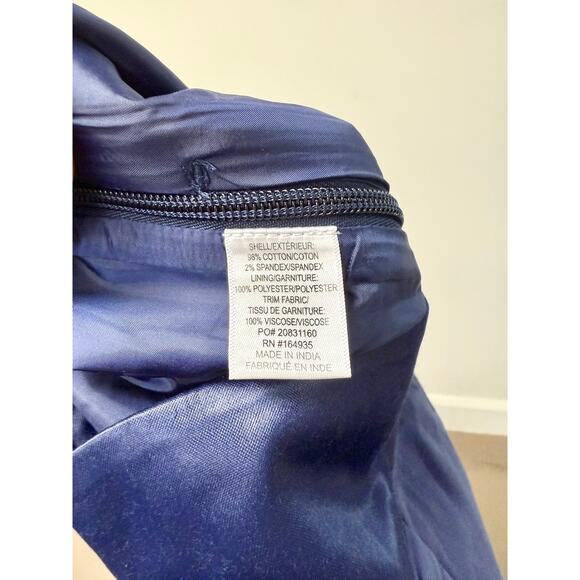 Frances Valentine Velour High Waisted Wide Leg Tuxedo Pants Navy Women's Size 6 - Picture 4 of 5